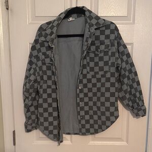 Checkered Light Blue and Darker Blue Jacket